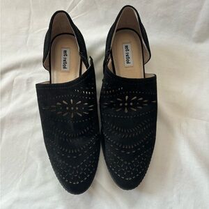 Not Rated Black Laser-Cut Slingback Ankle Booties